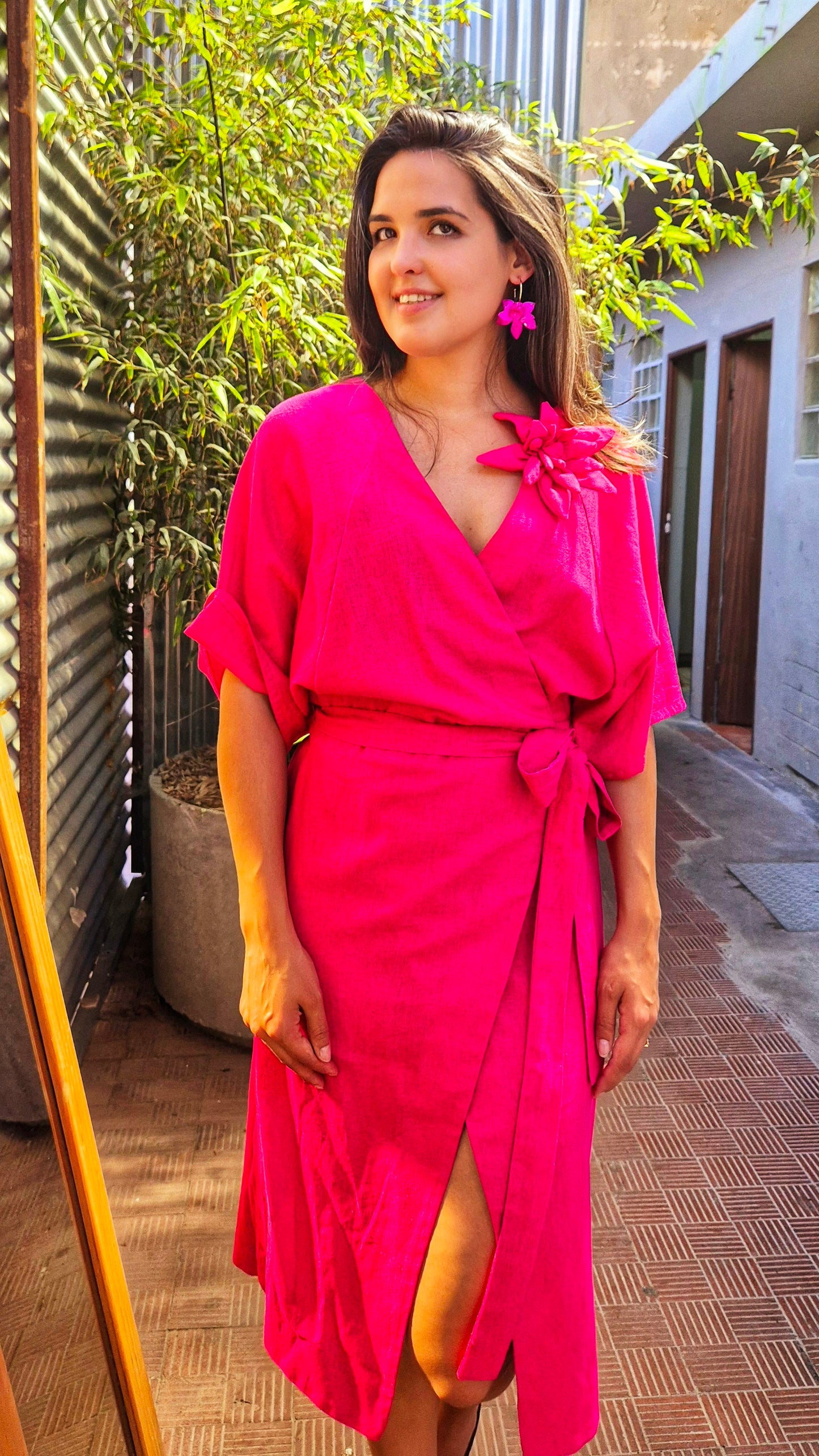 Vestido Kimono Fucsia