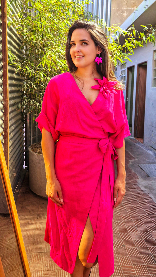 Vestido Kimono Fucsia