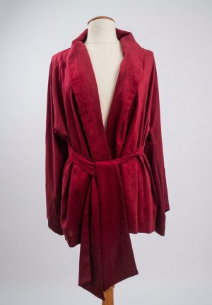 Kimono Linho Bordô