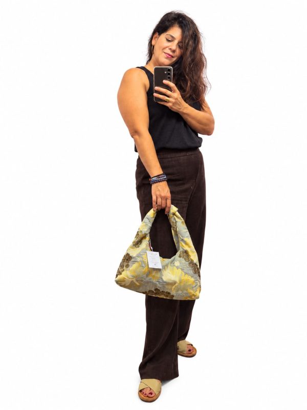 Mala Jacquard Floral Amarelo